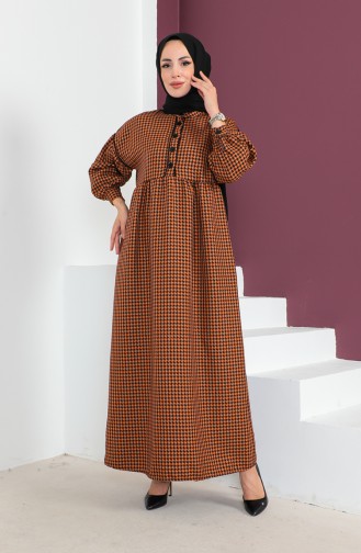 Robe à Motifs Pied De Poule 23K8818-03 Tan 23K8818-03