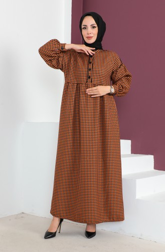 Robe à Motifs Pied De Poule 23K8818-03 Tan 23K8818-03