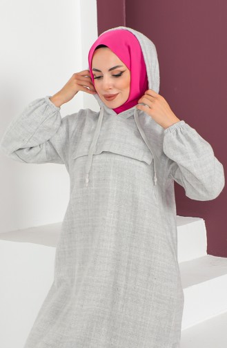 Robe à Capuche En Laine 23K8820-03 Gris 23K8820-03