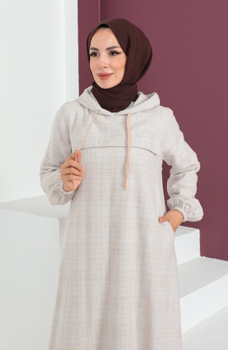 Hooded wool Dress 23k8820-05 Beige 23K8820-05