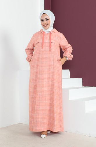 فستان صوف بتصميم موصول بقبعة 23K8820-06 لون برتقالي 23K8820-06
