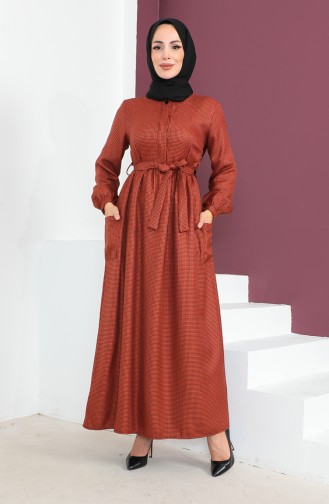 Hahnentrittgemustertes Kleid mit Gürtel 23K8825-01 Kachel 23K8825-01