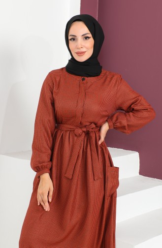 Hahnentrittgemustertes Kleid mit Gürtel 23K8825-01 Kachel 23K8825-01