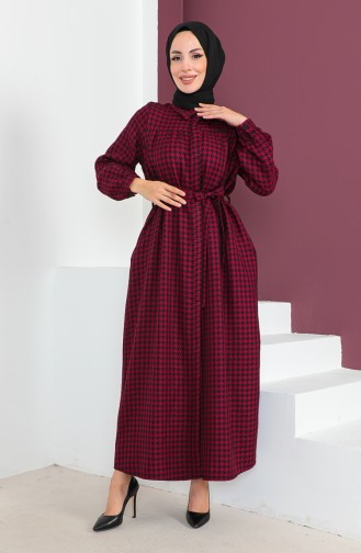 Houndstooth Patterned Buttoned Dress 23k8828-03 İvy 23K8828-03