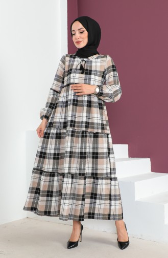 Kleid Mit Karomuster 23K8834-01 Schwarzbraun 23K8834-01