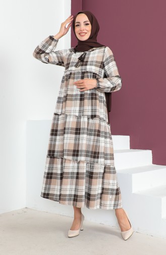 Kleid Mit Karomuster 23K8834-02 Braun 23K8834-02
