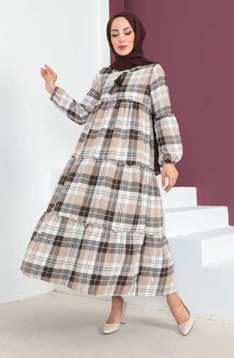 Kleid Mit Karomuster 23K8834-02 Braun 23K8834-02