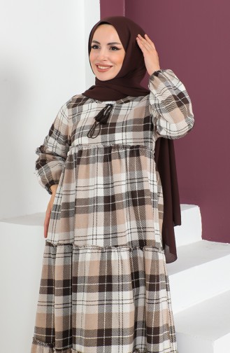 Kleid Mit Karomuster 23K8834-02 Braun 23K8834-02