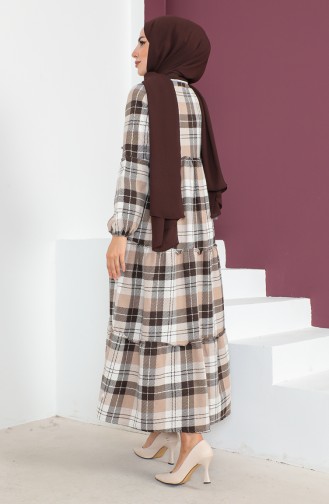 Kleid Mit Karomuster 23K8834-02 Braun 23K8834-02
