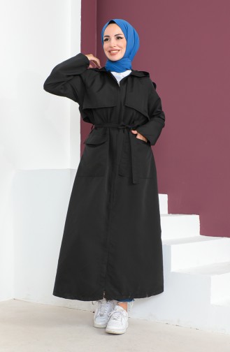 Vivezza Trenchcoat Mit Kapuze Abaya 6986-01 Schwarz 6986-01