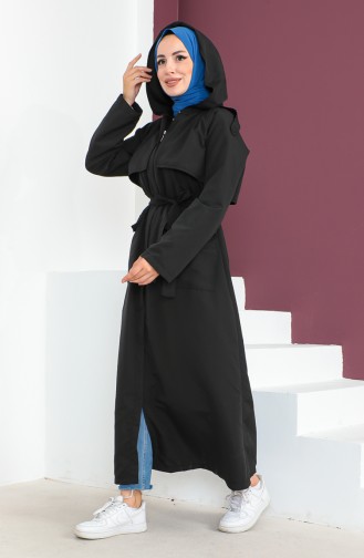 Vivezza Trench A Capuche Abaya 6986-01 Noir 6986-01