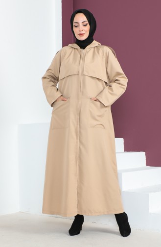 Vivezza Trenchcoat Mit Kapuze Abaya 6986-02 Beige 6986-02