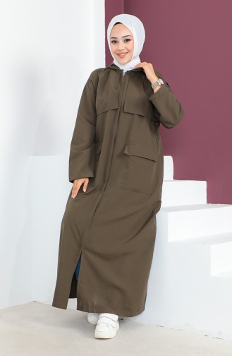 Vivezza Hooded Trench Coat Abaya 6986-03 Khaki 6986-03