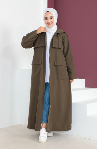 Vivezza Trenchcoat Met Capuchon Abaya 6986-03 Kaki 6986-03