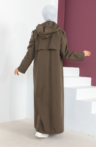 فيفيزا عباءة بتصميم معطف طويل موصول بقبعة 6986-03 لون كاكي 6986-03