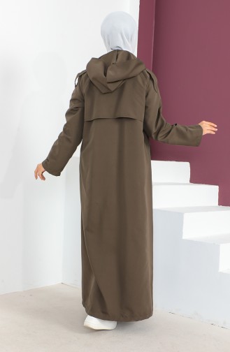 Vivezza Trenchcoat Mit Kapuze Abaya 6986-03 Khaki 6986-03