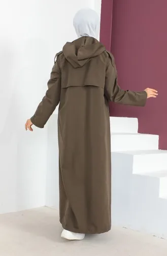 فيفيزا عباءة بتصميم معطف طويل موصول بقبعة 6986-03 لون كاكي 6986-03