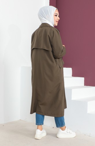 Vivezza Lichte Comfortabele Gevoerde Trenchcoat 6987-02 Kaki 6987-02