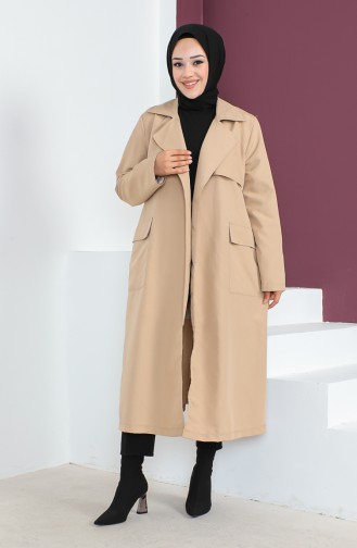 Vivezza Lichte Comfortabele Pasvorm Gevoerde Trenchcoat 6987-03 Beige 6987-03