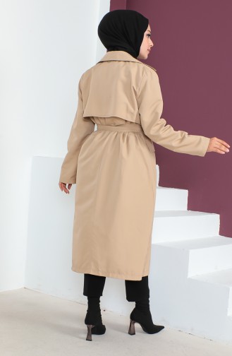 Vivezza Lichte Comfortabele Pasvorm Gevoerde Trenchcoat 6987-03 Beige 6987-03