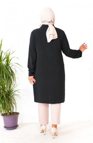 Tunique Boutonnée Aerobin Grande Taille 1201-01 Noir 1201-01