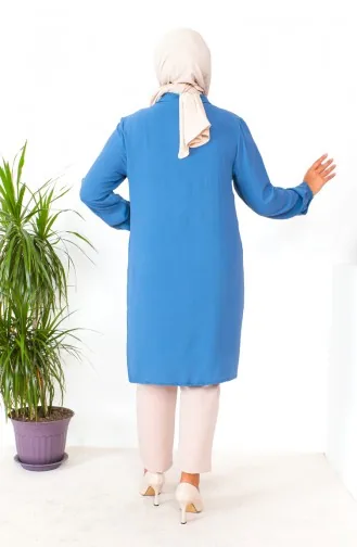 Tunique Aerobin Boutonnée Grande Taille 1201-03 Indigo 1201-03