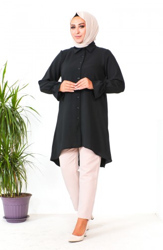 Plus Size Asymmetrical Tunic 1501-02 Black 1501-02