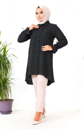 Große Asymmetrische Tunika 1501-02 Schwarz 1501-02
