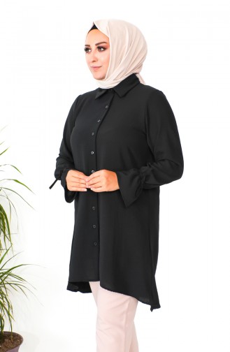 Tunique Asymétrique Grande Taille 1501-02 Noir 1501-02