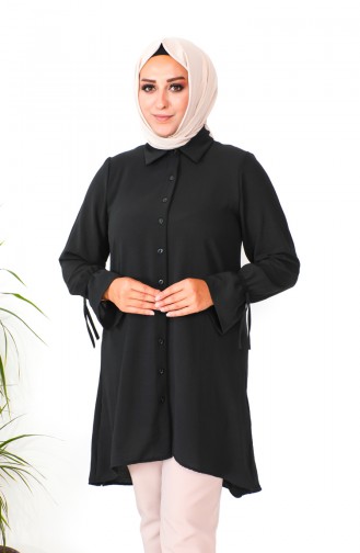 Plus Size Asymmetrical Tunic 1501-02 Black 1501-02