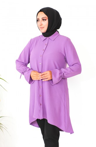 Plus Size Asymmetrical Tunic 1501-06 Lilac 1501-06