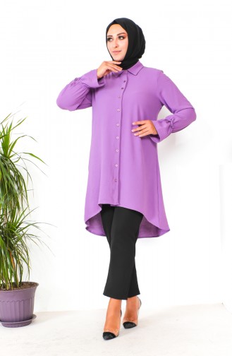 Plus Size Asymmetrical Tunic 1501-06 Lilac 1501-06