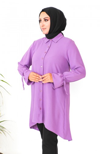 Plus Size Asymmetrical Tunic 1501-06 Lilac 1501-06