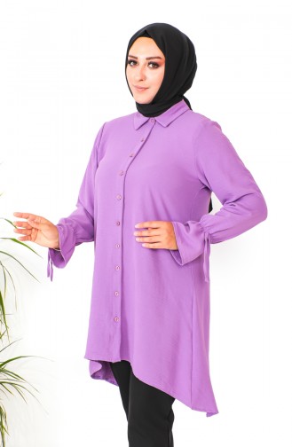 Plus Size Asymmetrical Tunic 1501-06 Lilac 1501-06