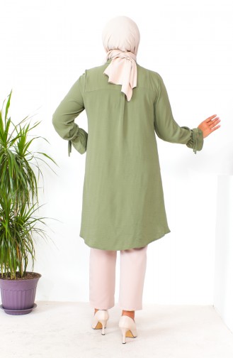 Grote Maat Asymmetrische Tuniek 1501-09 Kaki 1501-09
