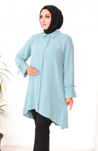 Plus Size Asymmetrical Tunic 1501-11 Green 1501-11