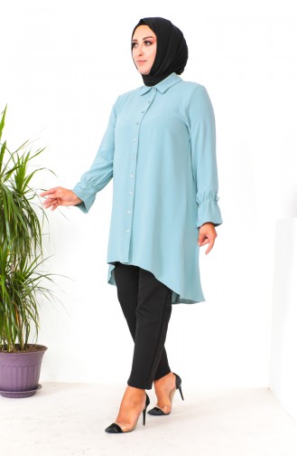 Plus Size Asymmetrical Tunic 1501-11 Green 1501-11