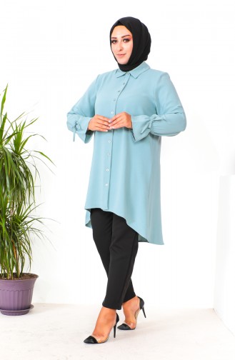 Plus Size Asymmetrical Tunic 1501-11 Green 1501-11