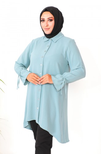 Plus Size Asymmetrical Tunic 1501-11 Green 1501-11