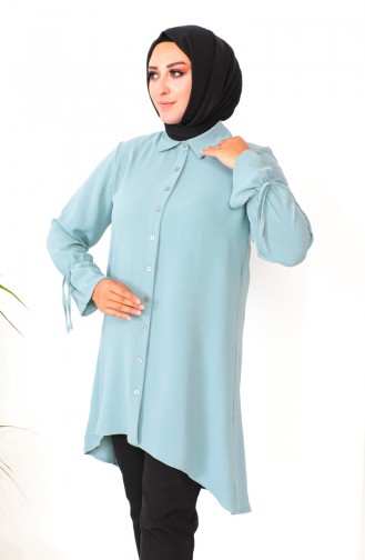 Plus Size Asymmetrical Tunic 1501-11 Green 1501-11