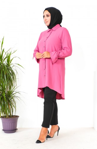 Plus Size Asymmetrical Tunic 1501-12 Pink 1501-12