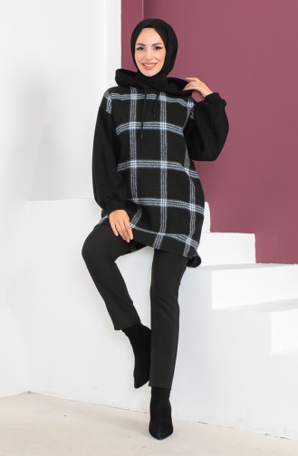 Hooded Garnished Tunic 23K8758-01 Black 23K8758-01