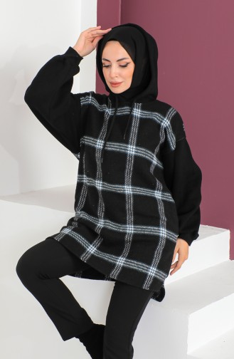 Hooded Garnished Tunic 23K8758-01 Black 23K8758-01