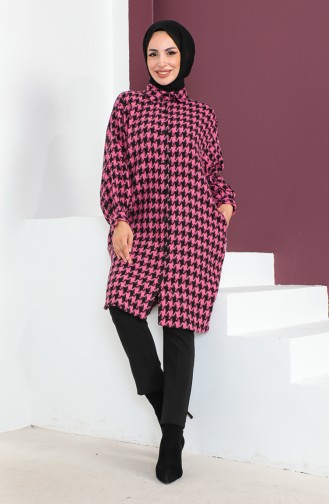 Houndstooth Patterned Tunic 23k8763-01 Fuchsia 23k8763-01