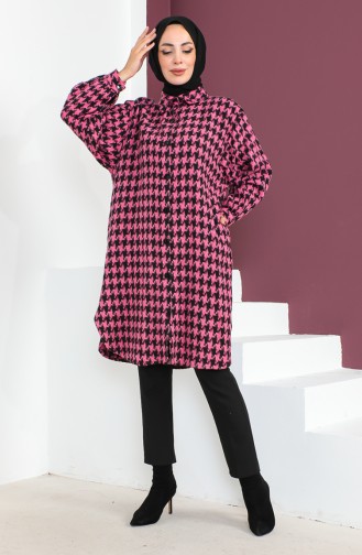 Houndstooth Patterned Tunic 23k8763-01 Fuchsia 23k8763-01