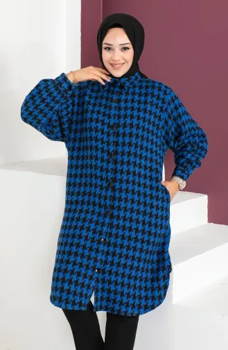 Kazayağı Desenli Tunik 23k8763-03 Saks