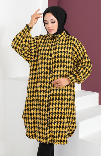 Houndstooth Patterned Tunic 23k8763-04 Mustard 23k8763-04