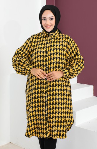 Houndstooth Patterned Tunic 23k8763-04 Mustard 23k8763-04