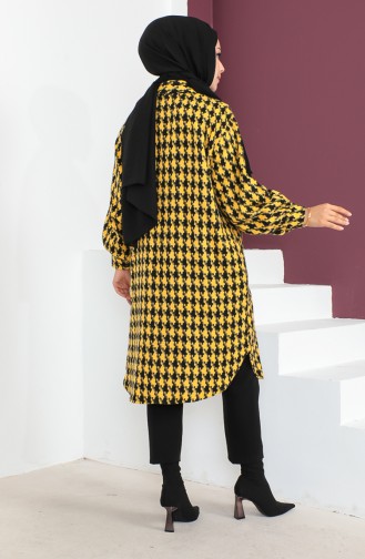 Houndstooth Patterned Tunic 23k8763-04 Mustard 23k8763-04