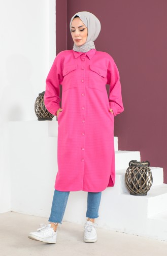 Kapitone Tunik 23K8802-04 Fuşya